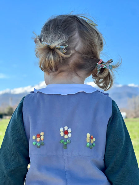 Childs Dungarees 'Salto Flowers' - Velvet Needlecord