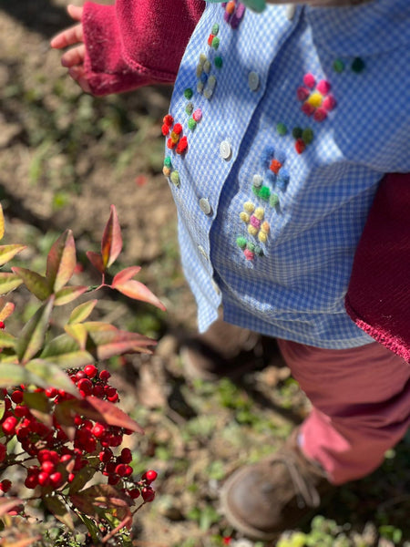 Childs Shirt 'Bottoni Flowers' Cotton Flannel